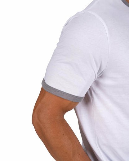 Super Soft Men's White Graphic Tee with Live Lucky logo