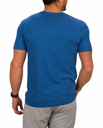 Men's Cool Blue and Wood Logo Graphic Tee for Golf & Lifestyle