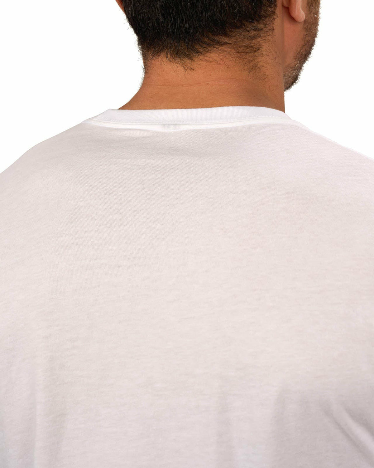 Men's White Graphic Tee with Blue Upside Down Logo for Golf & Lifestyle