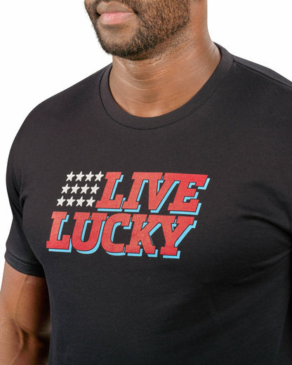 Men's Black and Red Patriotic Graphic Tee