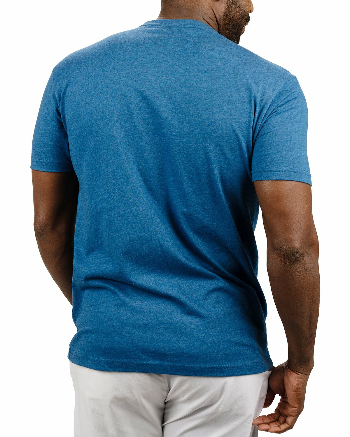 Men's Heather Blue and White Graphic Tee