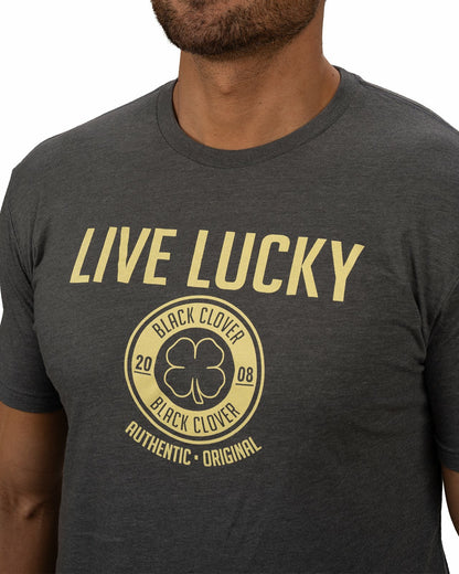Men's Heather Gray and Yellow Graphic Tee