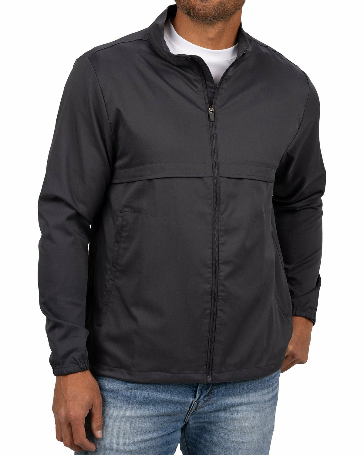 Men's Twill Stretch Grey Casual Jacket