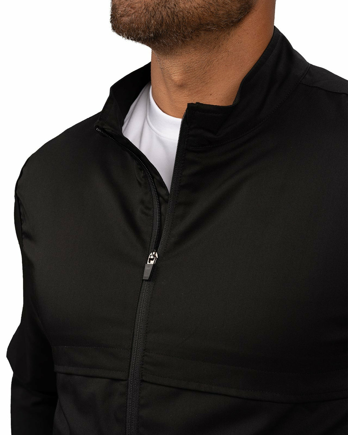 Men's Black Twill Stretch Casual Jacket