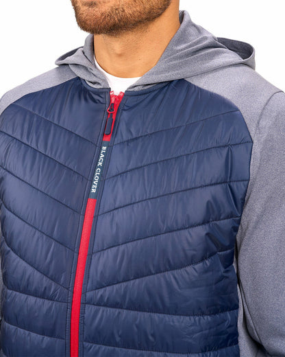 Men's Blue Quilted Jacket Hoodie