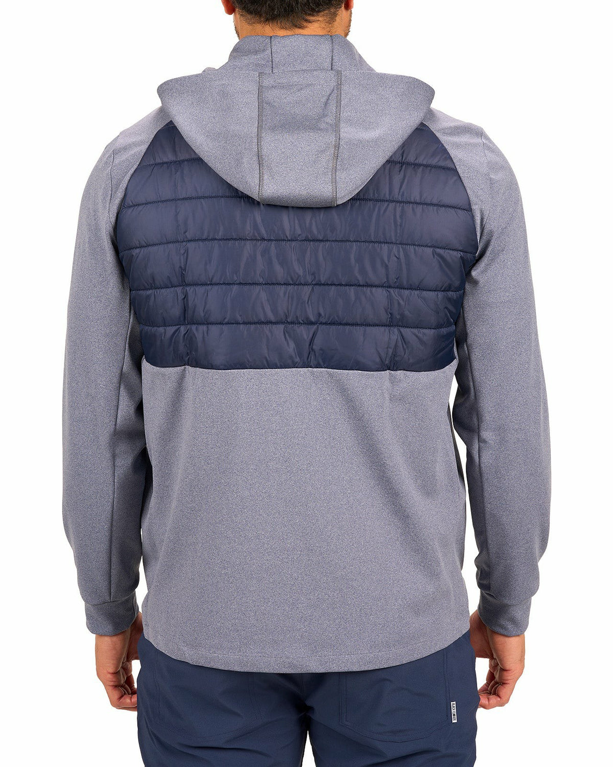 Men's Blue Quilted Jacket Hoodie