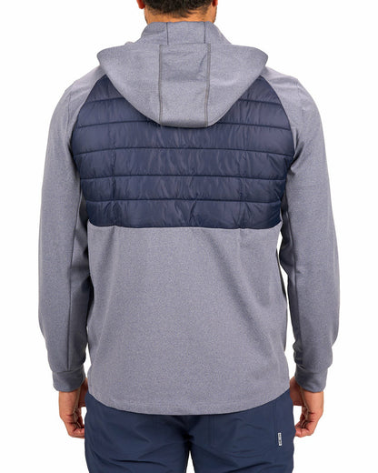 Men's Blue Quilted Jacket Hoodie