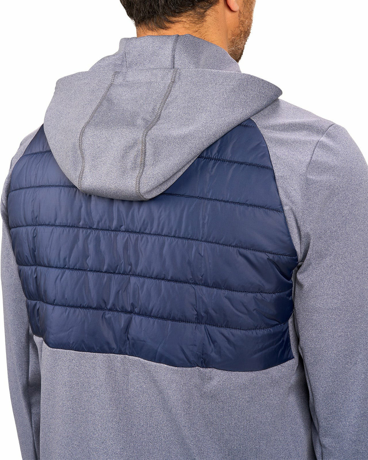 Men's Blue Quilted Jacket Hoodie