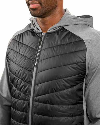 Men's Black Quilted Jacket Hoodie