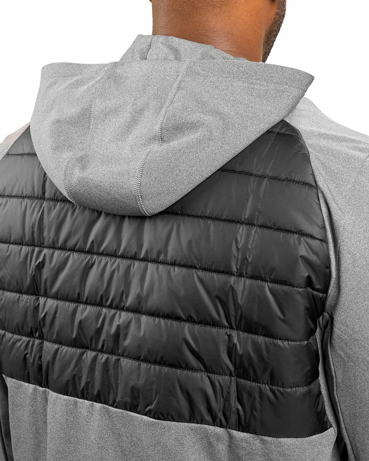 Men's Black Quilted Jacket Hoodie