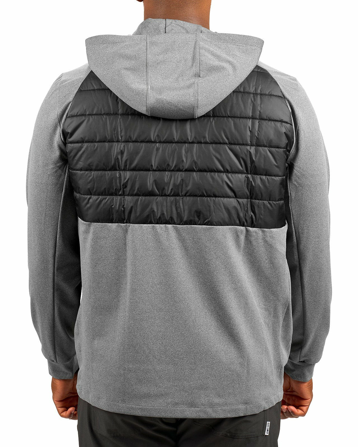Men's Black Quilted Jacket Hoodie