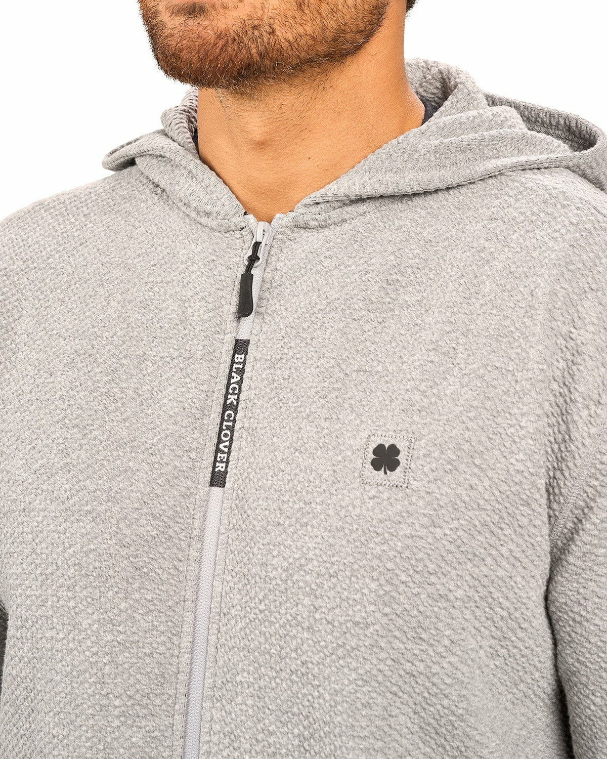 Men's Textured Grey Zip Hoodie