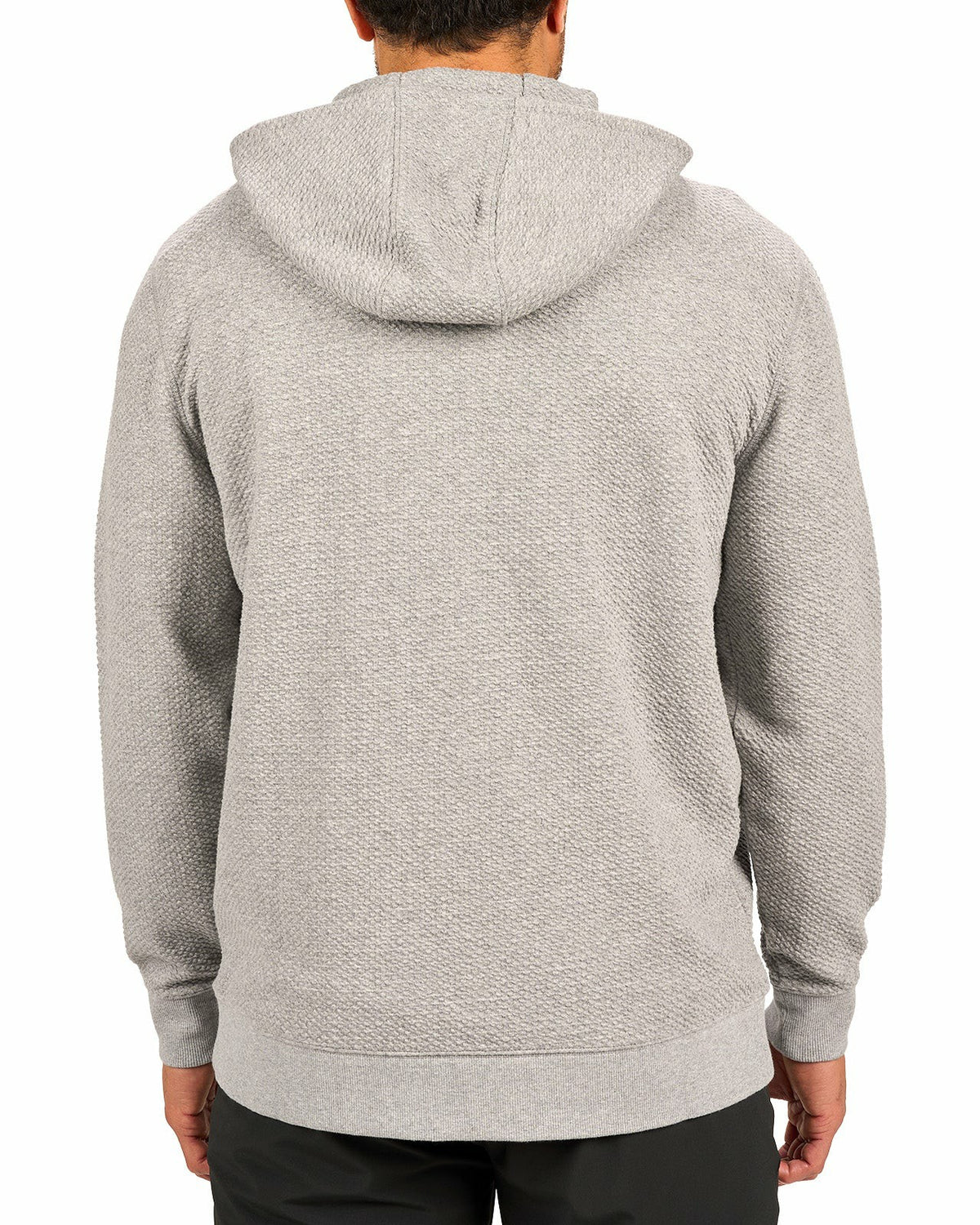 Men's Textured Grey Zip Hoodie
