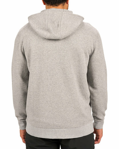 Men's Textured Grey Zip Hoodie