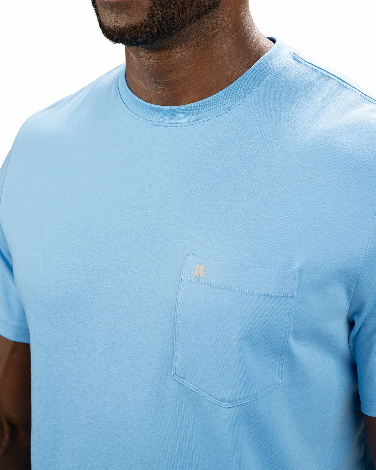 Lightweight Luxury Short-Sleeved Blue Men's Pocket Tee