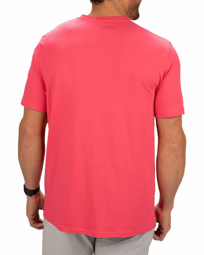 Lightweight Luxury Short-Sleeved Bright Pink Men's Pocket Tee