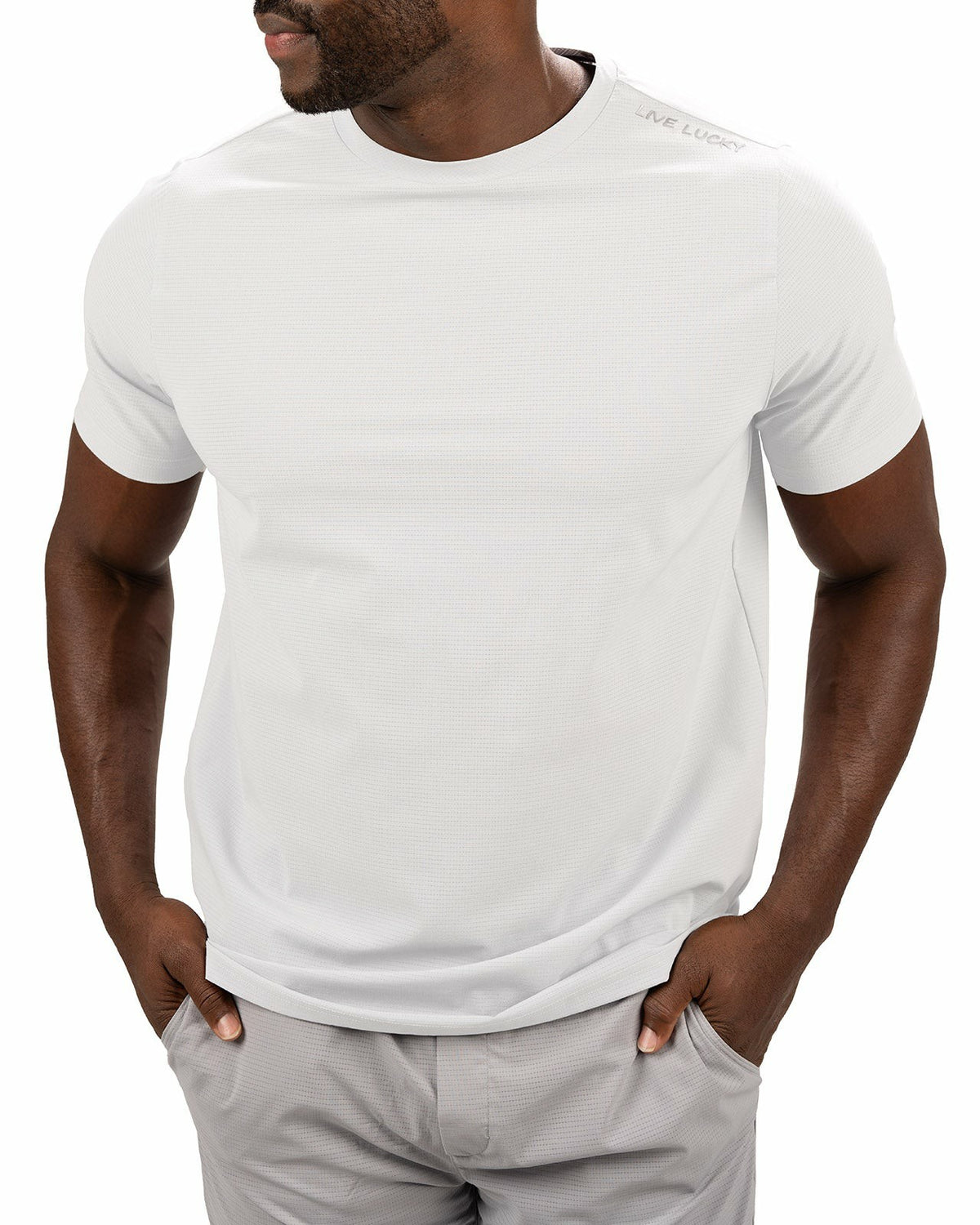 White Short-Sleeved Athletic Performance Tee
