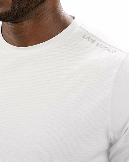White Short-Sleeved Athletic Performance Tee
