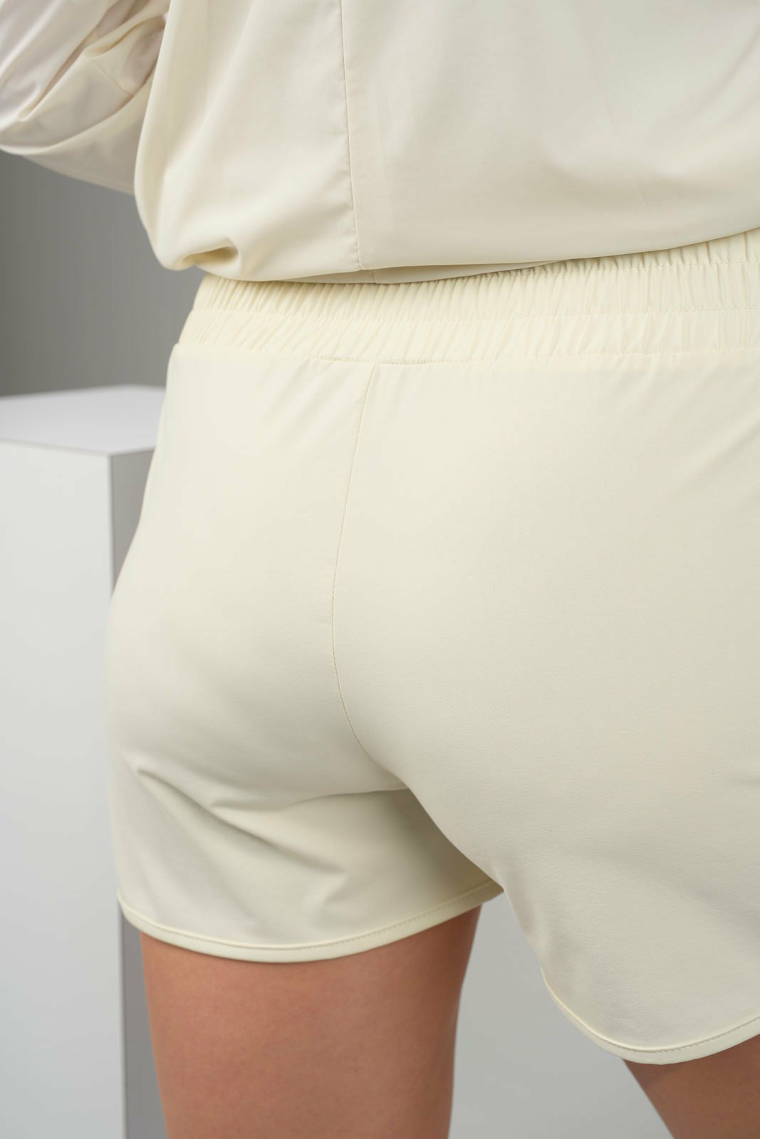 Women's Stretchy Athletic Ivory Shorts