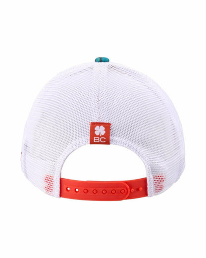 Unisex Red and Blue Floral Print Tropical Trucker Hat