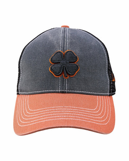 Vintage Two-Tone Black Golf Hat with Black Mesh