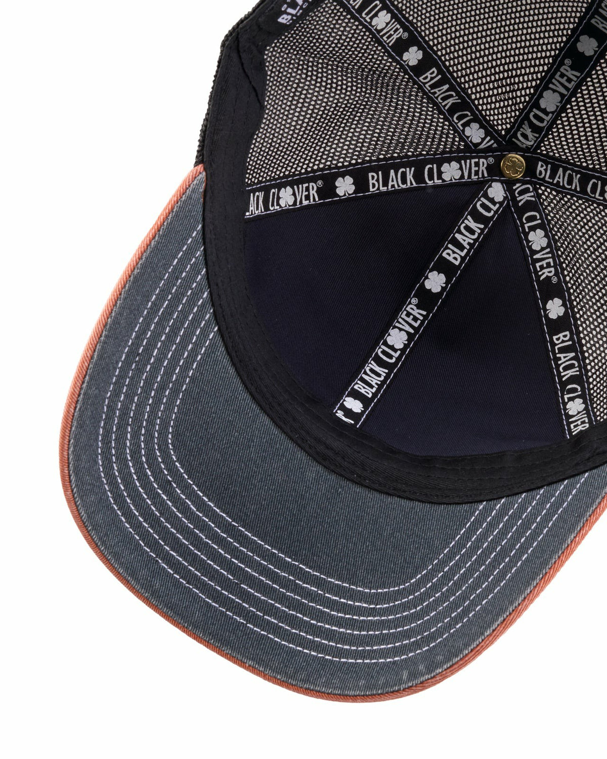 Vintage Two-Tone Black Golf Hat with Black Mesh