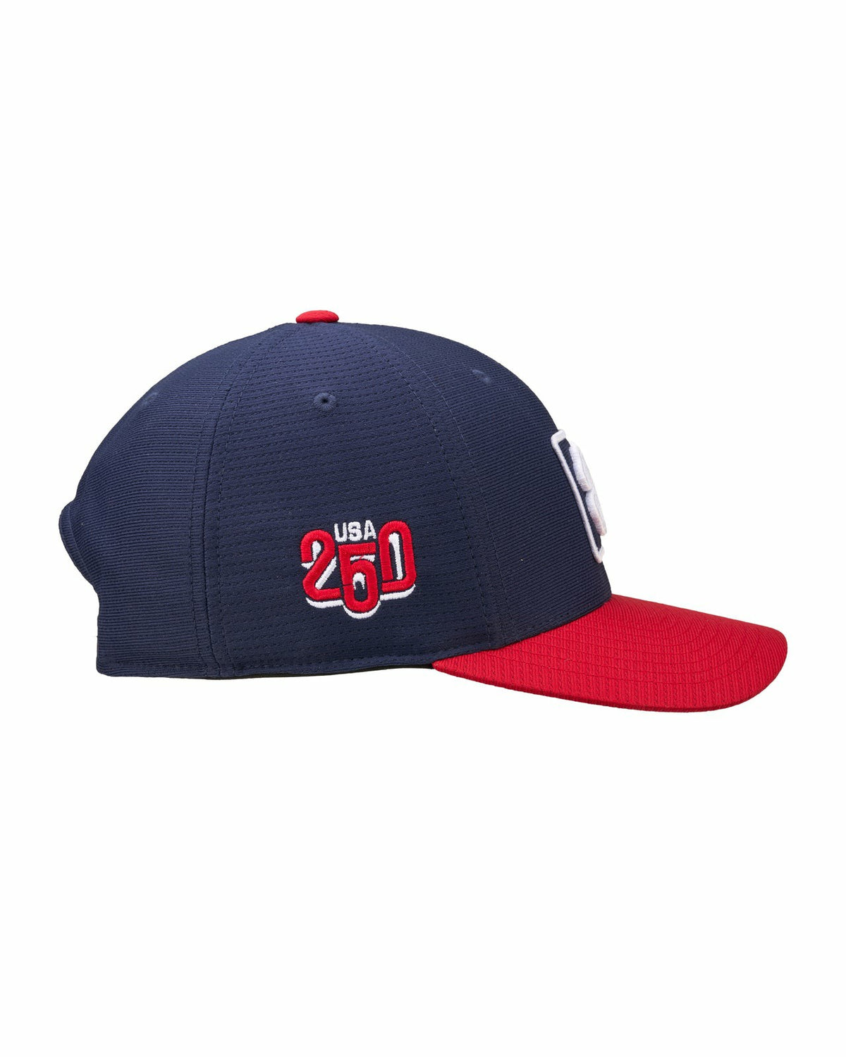 Unisex Adjustable Red and Navy Hat with Embroidered Clover Logo