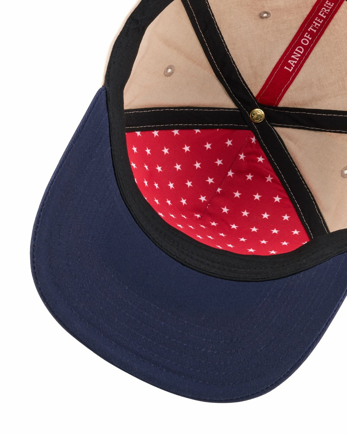 Unisex Adjustable Navy and Tan USA Flag Patriotic Hat