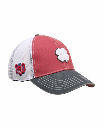 Vintage Patriotic Red Golf Hat with White Mesh