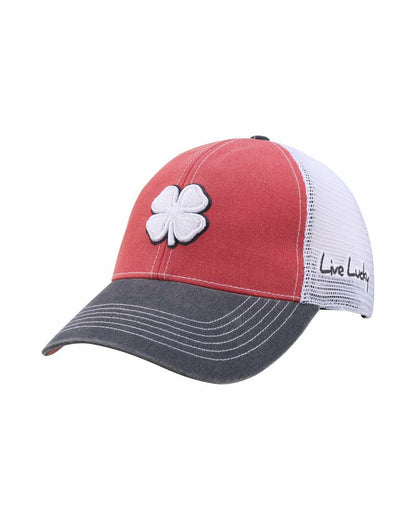 Vintage Patriotic Red Golf Hat with White Mesh