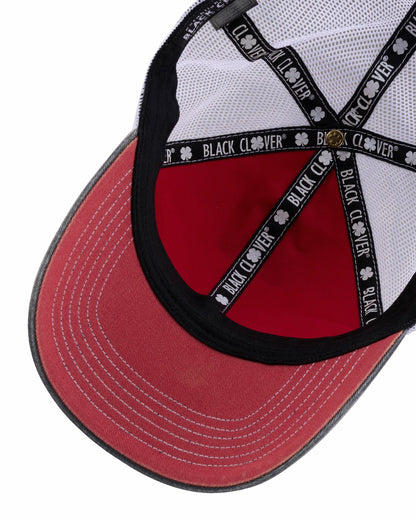 Vintage Patriotic Red Golf Hat with White Mesh