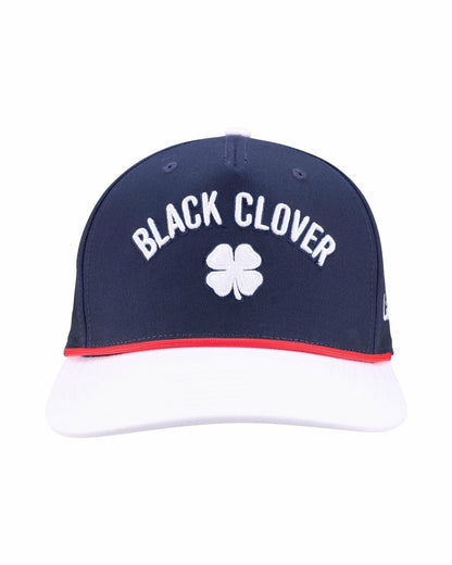 Vintage-Inspired Patriotic Navy Hat with White Brim
