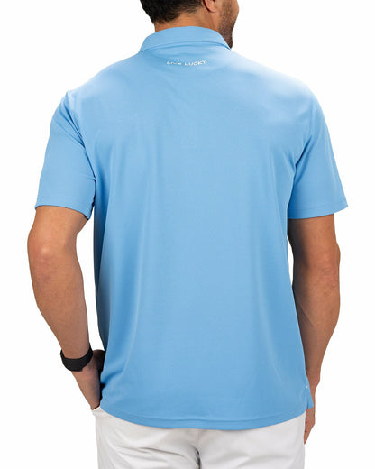 Stylish Solid Blue Jacquard Golf or Business Polo