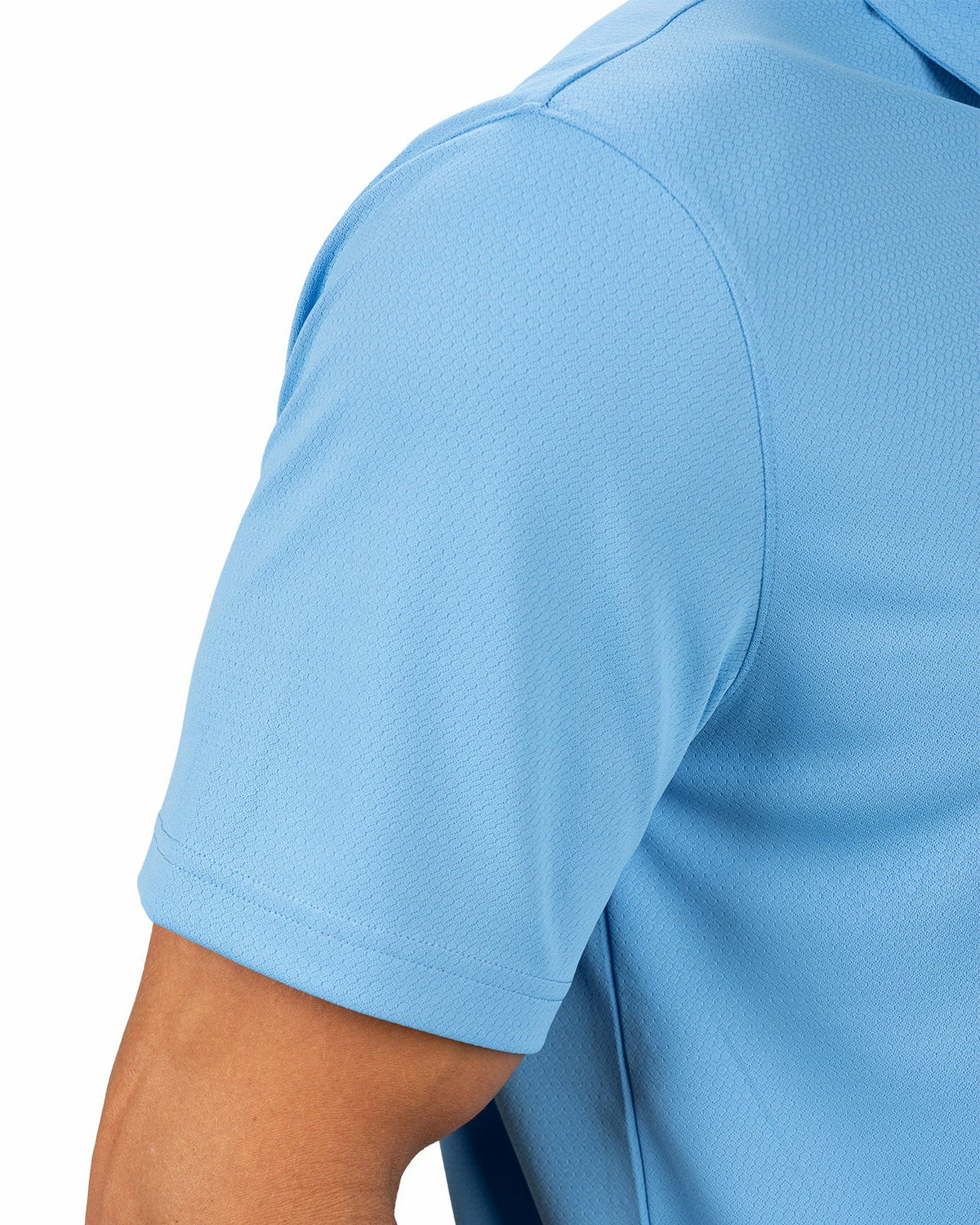 Stylish Solid Blue Jacquard Golf or Business Polo