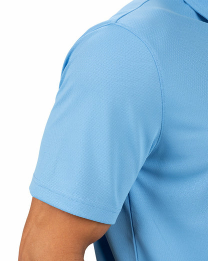 Stylish Solid Blue Jacquard Golf or Business Polo
