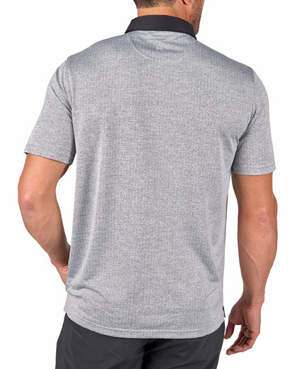Men's Textured Black Patterned Polo for Golf or Business