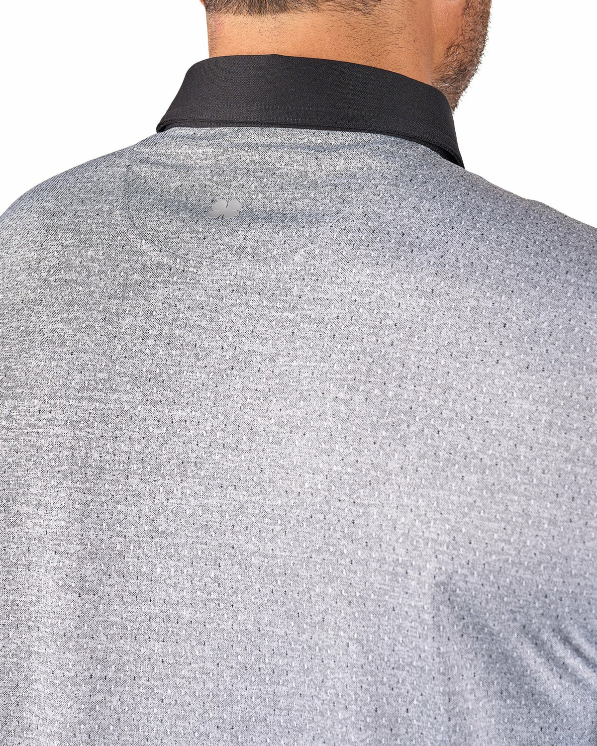 Men's Textured Black Patterned Polo for Golf or Business