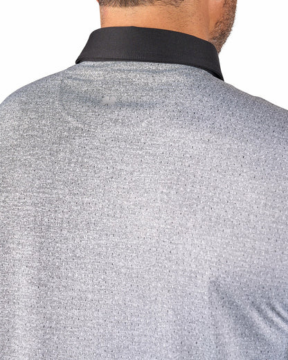 Men's Textured Black Patterned Polo for Golf or Business