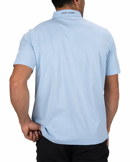 Men's Comfortable Light Blue Performance Polo for Golf or Business