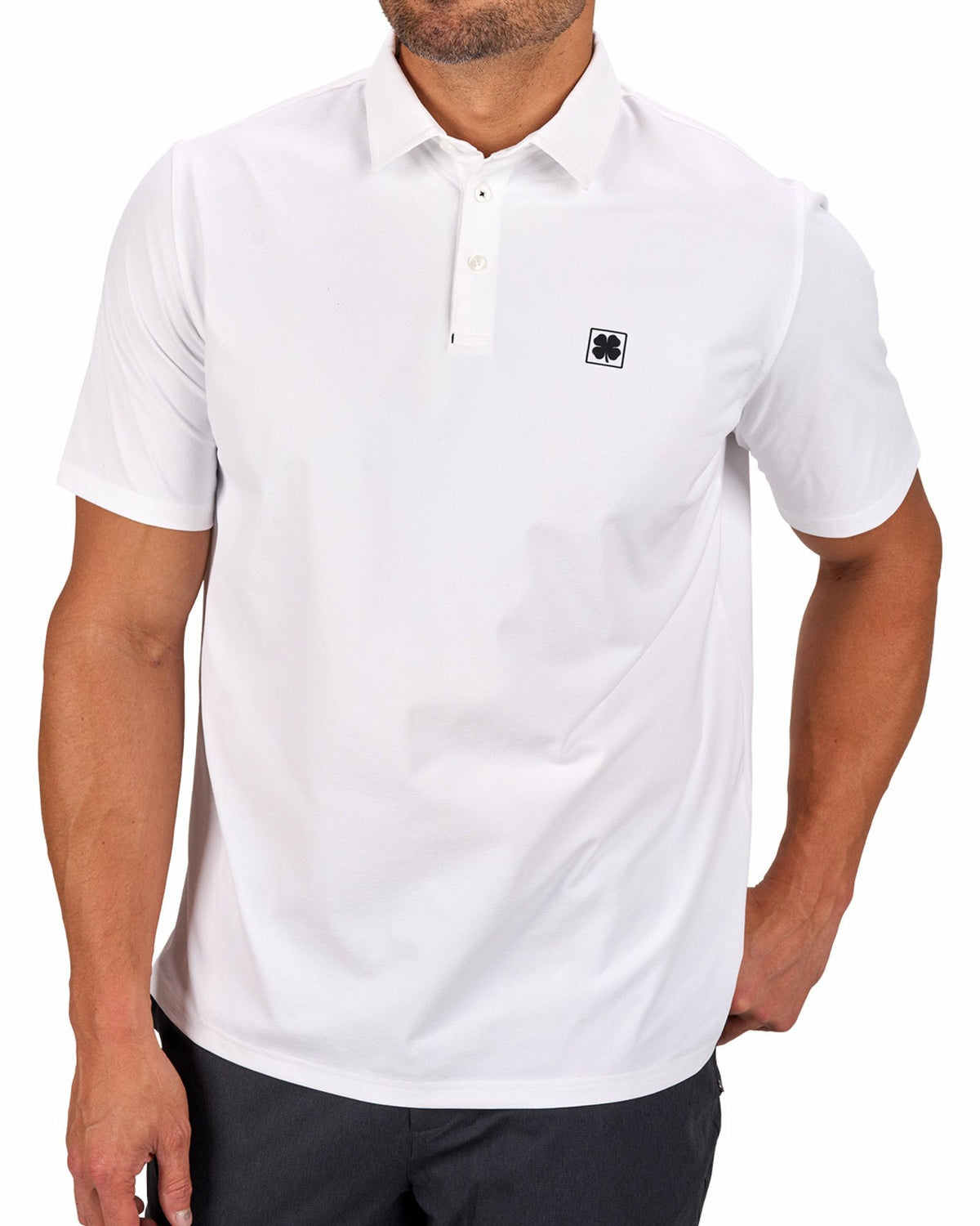Men's Comfortable White Performance Polo for Golf or Business