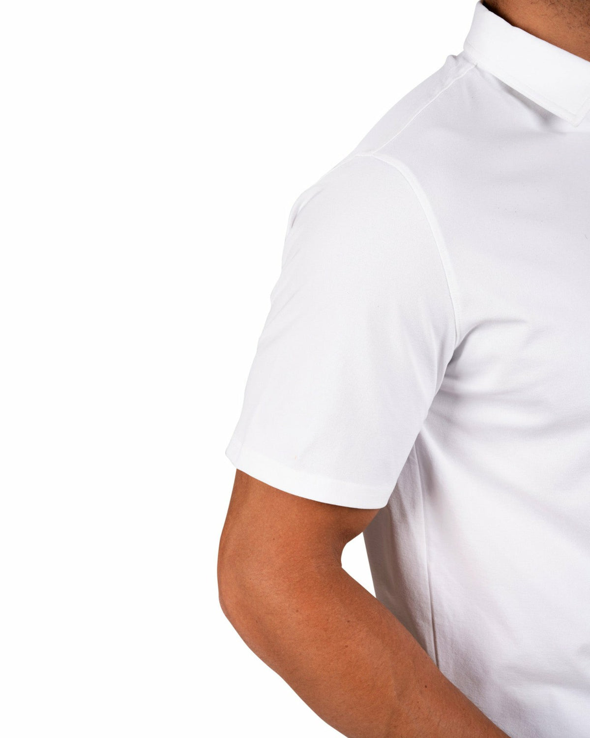 Men's Comfortable White Performance Polo for Golf or Business