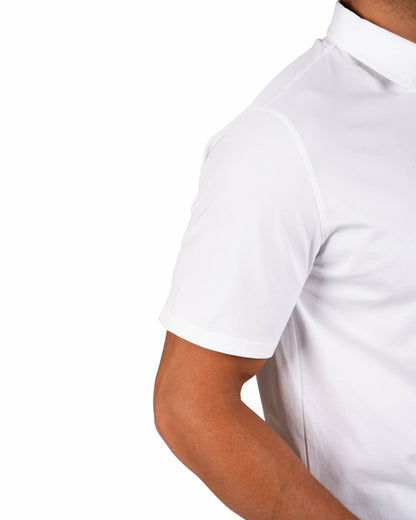 Men's Comfortable White Performance Polo for Golf or Business
