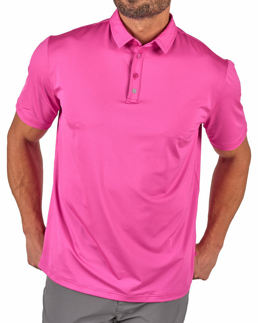 Men's Pink Soft Performance Polo for Golf or Business