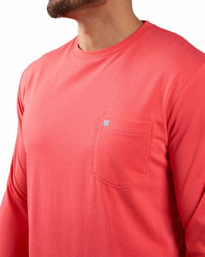Luxe Long-Sleeved Pink Tee for Work or Play
