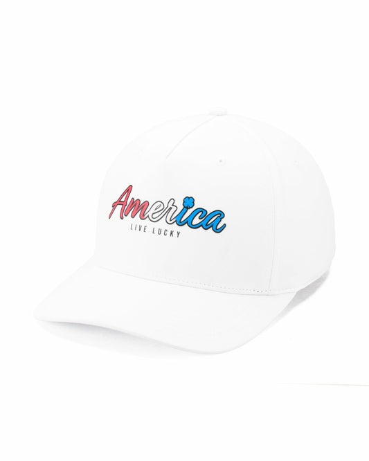 Unisex Adjustable White USA Flag Patriotic Hat