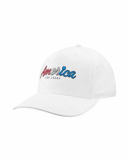 Unisex Adjustable White USA Flag Patriotic Hat
