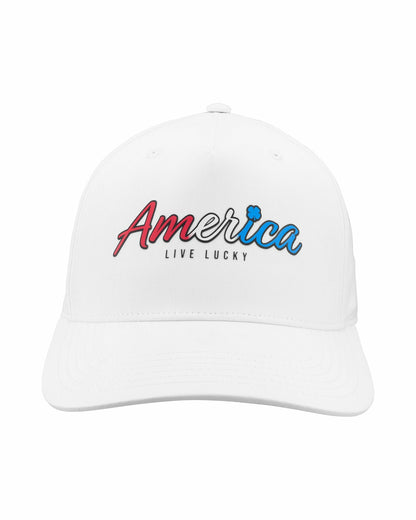 Unisex Adjustable White USA Flag Patriotic Hat