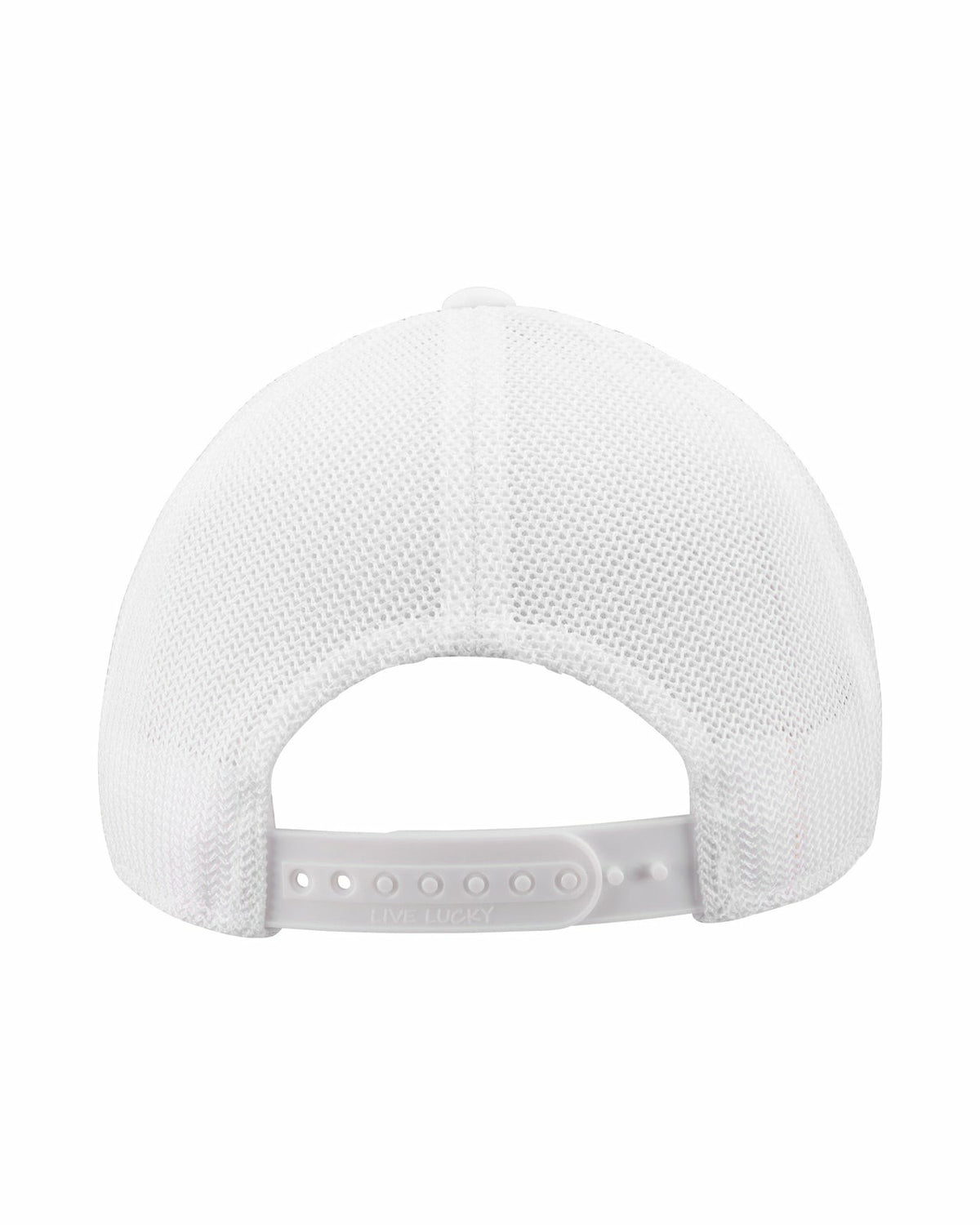 White Mesh Golf Hat with Patriotic Clover Logo