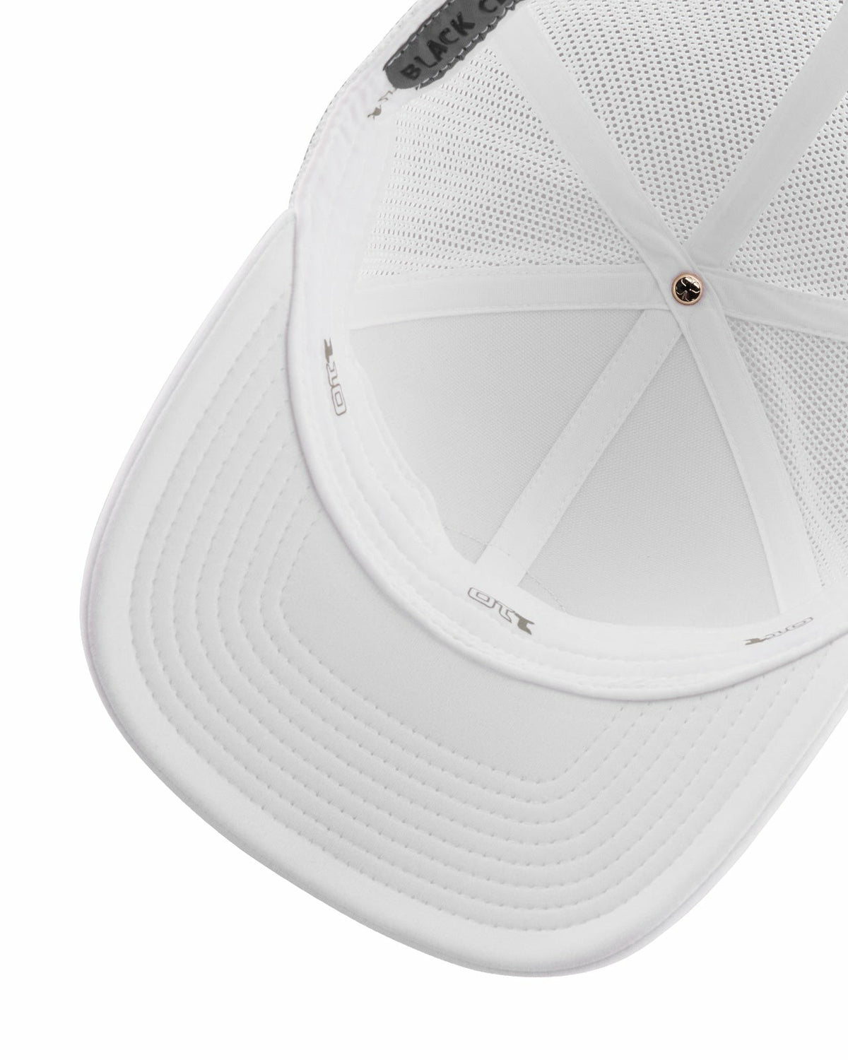 White Mesh Golf Hat with Patriotic Clover Logo