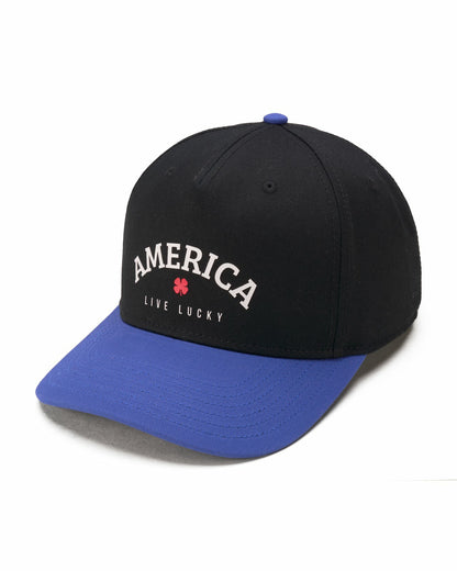 Unisex Adjustable Black and Blue USA Flag Patriotic Hat